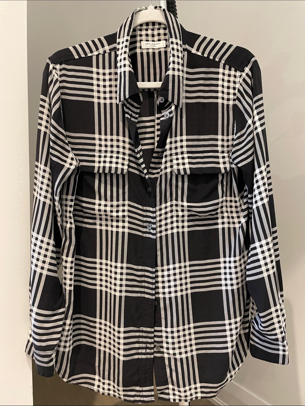 Equipment Black & White Plaid Button-Up Shirt